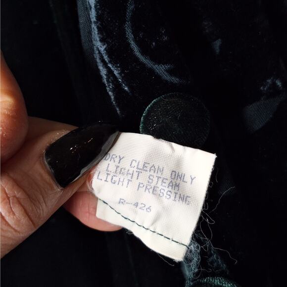 VTG 90s Rabbit Rabbit Burnout Velvet Dress Jacket Set 8 Maxi Whimsygoth Cottage - Picture 13 of 15